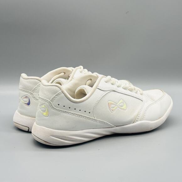Nfinity Shoes Womens 7 White Leather Fearless Cheer Cheerleading Low Top Sneaker - Picture 7 of 10